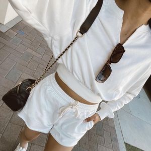 Cropped white sweatshirt
